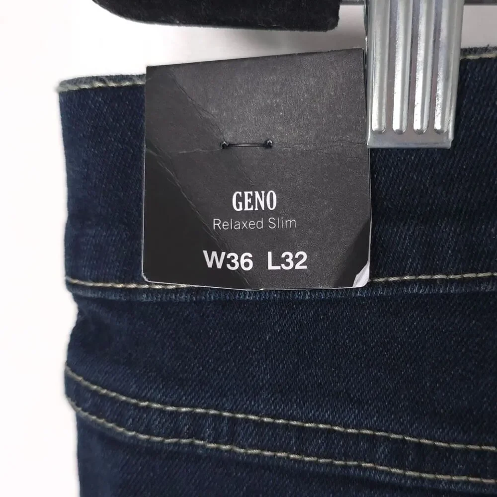 TRUE RELIGION New Men’s Jeans 36x32 GENO SN Relaxed Flap Slim Dark Sultry 700390